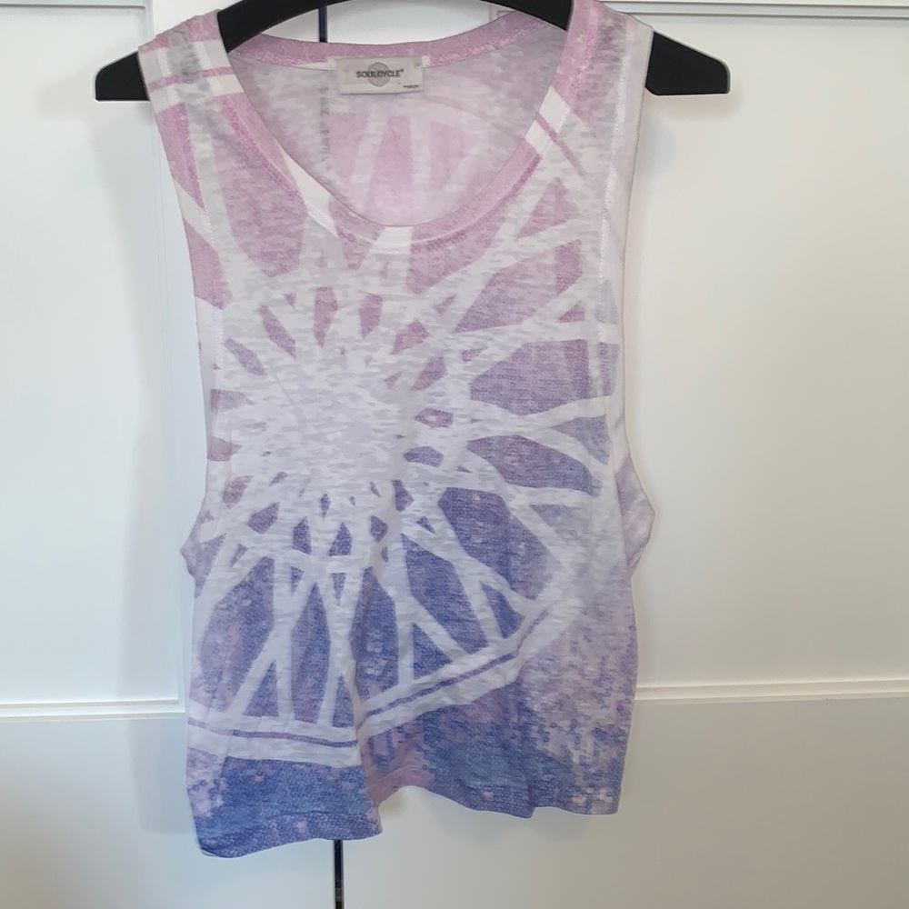 Soul Cycle tank top size medium multi color with wheel detail